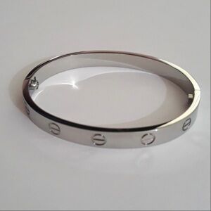 Clip On Screw Bangle Bracelet in Silver